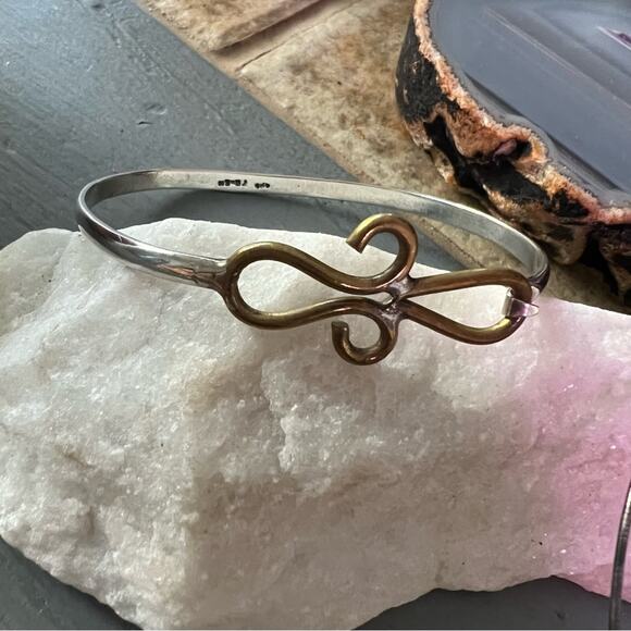 925 Sterling Silver & Copper Bracelet - Picture 9 of 10